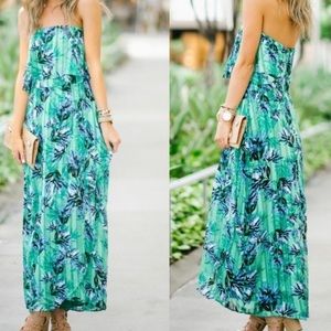 Banana Republic Green Floral Maxi Dress!